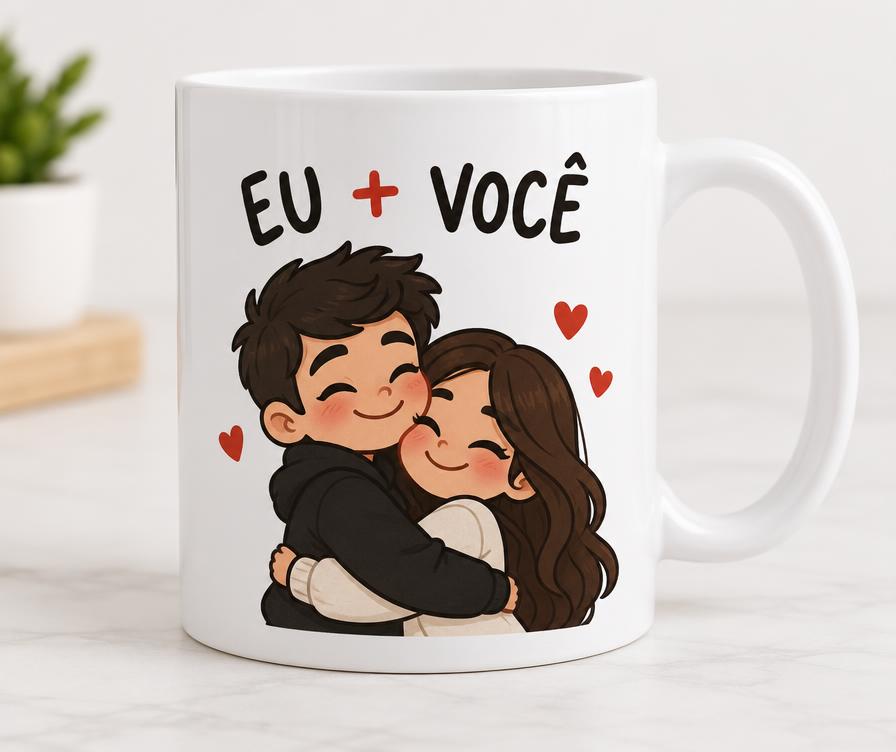 Caneca ilustrativa de Namorados