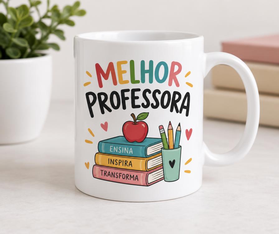 Caneca ilustrativa de Dia do Professor